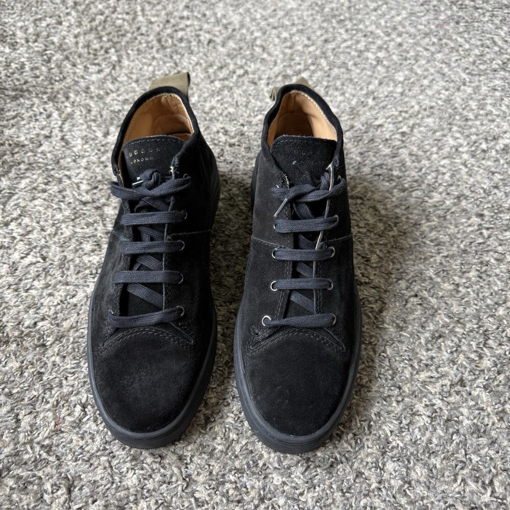Hudson London Black Suede Leather Sneakers Boots Lace Up Size 44 US 11 UK 10